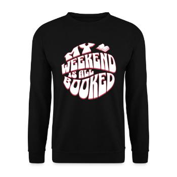 My Weekend is All Booked - Bücher Englisch Lehrer - Unisex Pullover - Schwarz - Vorne - Alina (178cm) & Michal (187cm)