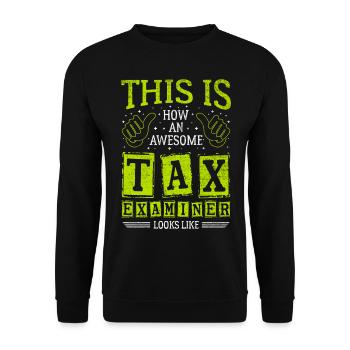 Funny Saying Awesome Tax Examiner - Unisex Sweatshirt - black - Front - Alina (178cm) & Michal (187cm)