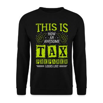 Drôle de dicton génial préparateur de déclarations de revenus - Sweat-shirt Unisexe - noir - Devant - Alina (178cm) & Michal (187cm)