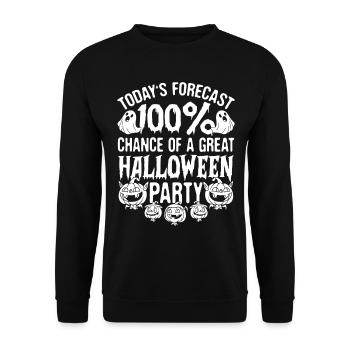 Les prévisions d’aujourd’hui 100% de chances d’un grand Halloween - Sweat-shirt Unisexe - noir - Devant - Alina (178cm) & Michal (187cm)