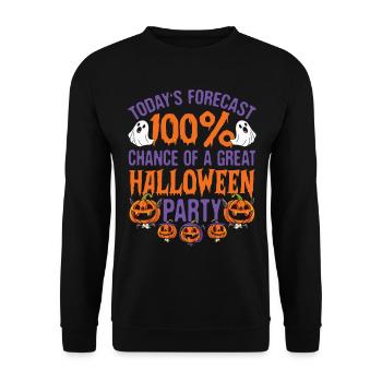 Halloween Party Ghost Pumpkin Halloween - Unisex Sweatshirt - black - Front - Alina (178cm) & Michal (187cm)