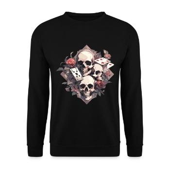 Poker Joueur de poker Jeu de cartes de casino - Sweat-shirt Unisexe - noir - Devant - Alina (178cm) & Michal (187cm)