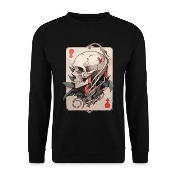 Poker Joueur de poker Jeu de cartes de casino - Sweat-shirt Unisexe - noir - Devant - Alina (178cm) & Michal (187cm)
