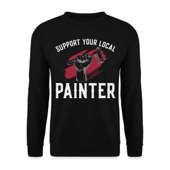 House Painter Decorator Support - Unisex Pullover - Schwarz - Vorne - Alina (178cm) & Michal (187cm)