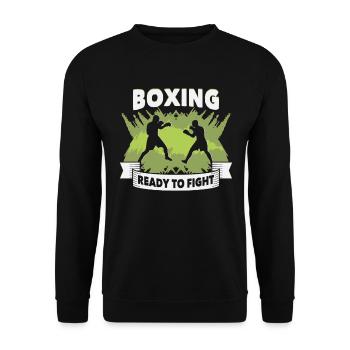 Boxeur Arts martiaux Entraîneur de boxe Boxe - Sweat-shirt Unisexe - noir - Devant - Alina (178cm) & Michal (187cm)