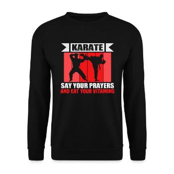 Karate Kampfsport Karate Trainer Karate Kämpfer - Unisex Pullover - Schwarz - Vorne - Alina (178cm) & Michal (187cm)