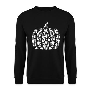 Halloween Pumpkin with Ghosts - Unisex Sweatshirt - black - Front - Alina (178cm) & Michal (187cm)