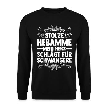 Geburtshelferin Hebamme - Unisex Pullover - Schwarz - Vorne - Alina (178cm) & Michal (187cm)
