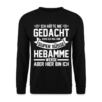Geburtshelferin Hebamme - Unisex Pullover - Schwarz - Vorne - Alina (178cm) & Michal (187cm)
