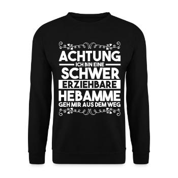 Geburtshelferin Hebamme - Unisex Pullover - Schwarz - Vorne - Alina (178cm) & Michal (187cm)