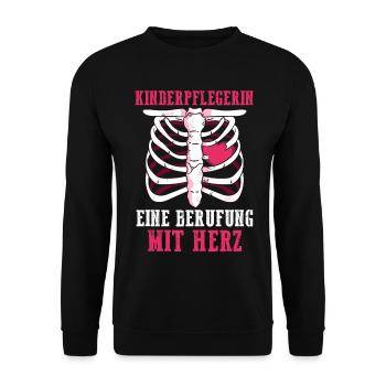 Erzieherin Kindergärtnerin Kinderpflegerin - Unisex Pullover - Schwarz - Vorne - Alina (178cm) & Michal (187cm)