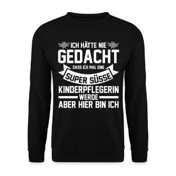 Erzieherin Kindergärtnerin Kinderpflegerin - Unisex Pullover - Schwarz - Vorne - Alina (178cm) & Michal (187cm)
