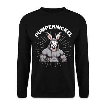 Pumpernickel Bunny Powerlifting Weightlifting - Unisex Sweatshirt - black - Front - Alina (178cm) & Michal (187cm)