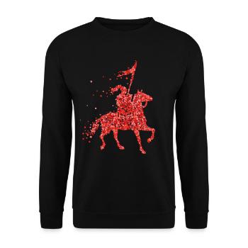 Knight Horses Riding Medieval Knight Armor - Unisex Sweatshirt - black - Front - Alina (178cm) & Michal (187cm)