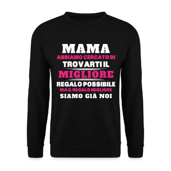 Donna Mamma Migliore Del Mondo Figlio Figlia Festa - Unisex Pullover - Schwarz - Vorne - Alina (178cm) & Michal (187cm)