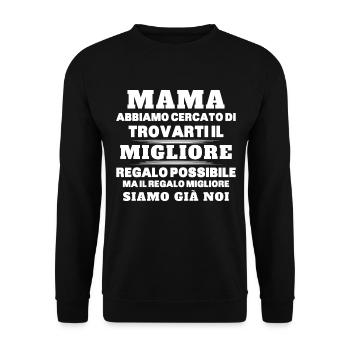 Donna Mamma Migliore Del Mondo Figlio Figlia Festa - Unisex Pullover - Schwarz - Vorne - Alina (178cm) & Michal (187cm)