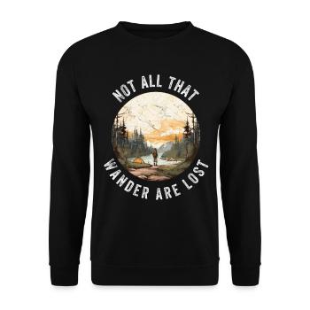 Tous ceux qui errent ne sont pas perdus - Sweat-shirt Unisexe - noir - Devant - Alina (178cm) & Michal (187cm)