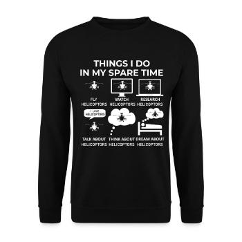 Ce que je fais pendant mon temps libre - Helicoptors - Sweat-shirt Unisexe - noir - Devant - Alina (178cm) & Michal (187cm)