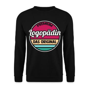 Logopädie Logopädin - Unisex Pullover - Schwarz - Vorne - Alina (178cm) & Michal (187cm)