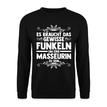 Physiotherapeutin Massage Masseurin - Unisex Pullover - Schwarz - Vorne - Alina (178cm) & Michal (187cm)