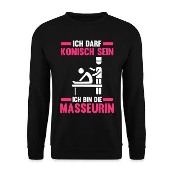 Physiotherapeutin Massage Masseurin - Unisex Pullover - Schwarz - Vorne - Alina (178cm) & Michal (187cm)