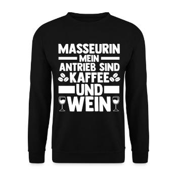 Physiotherapeutin Massage Masseurin - Unisex Pullover - Schwarz - Vorne - Alina (178cm) & Michal (187cm)