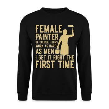 House Painter Decorator Girl - Unisex Sweatshirt - black - Front - Alina (178cm) & Michal (187cm)