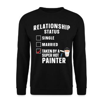 Peintre en bâtiment décorateur petite amie - Sweat-shirt Unisexe - noir - Devant - Alina (178cm) & Michal (187cm)
