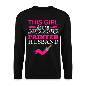 House Painter Decorator Wife This - Unisex Sweatshirt - black - Front - Alina (178cm) & Michal (187cm)