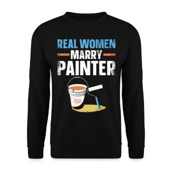 House Painter Decorator Girlfriend - Unisex Sweatshirt - black - Front - Alina (178cm) & Michal (187cm)