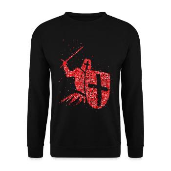 Kreuzritter Ritter Tempelritter Kreuzritterorden - Unisex Pullover - Schwarz - Vorne - Alina (178cm) & Michal (187cm)