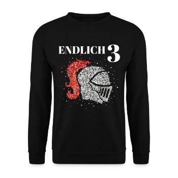 Endlich 3 Drei Ritter Ritterhelm Kostümersatz - Unisex Pullover - Schwarz - Vorne - Alina (178cm) & Michal (187cm)