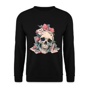 Poker Joueur de poker Jeu de cartes de casino - Sweat-shirt Unisexe - noir - Devant - Alina (178cm) & Michal (187cm)