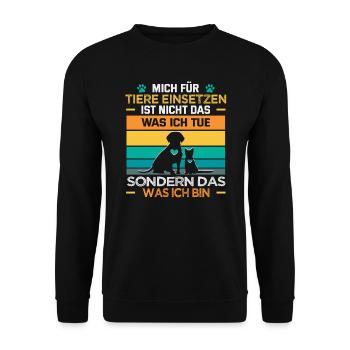 Hunderettungs Designs Für Tierrechtsaktivisten - Unisex Pullover - Schwarz - Vorne - Alina (178cm) & Michal (187cm)