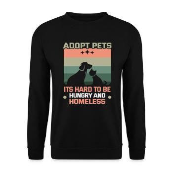 Hunderettung designs Für Tierrechtsaktivisten - Unisex Pullover - Schwarz - Vorne - Alina (178cm) & Michal (187cm)