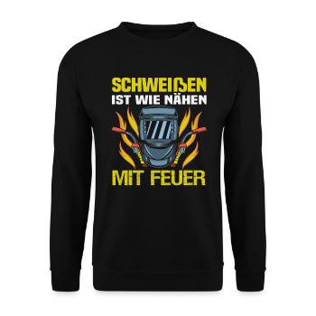 Soudeur Dire Design pour les métallurgistes - Sweat-shirt Unisexe - noir - Devant - Alina (178cm) & Michal (187cm)
