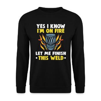 Soudeur Dire Design pour les métallurgistes - Sweat-shirt Unisexe - noir - Devant - Alina (178cm) & Michal (187cm)