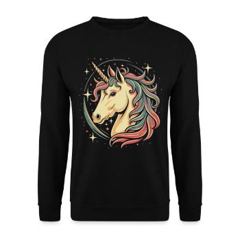 Unicorn in the starry sky: comic book design - Unisex Sweatshirt - black - Front - Alina (178cm) & Michal (187cm)