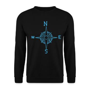 Wind Rose Nautical Seafaring Sea Coast Maritime Ahoy - Unisex Sweatshirt - black - Front - Alina (178cm) & Michal (187cm)