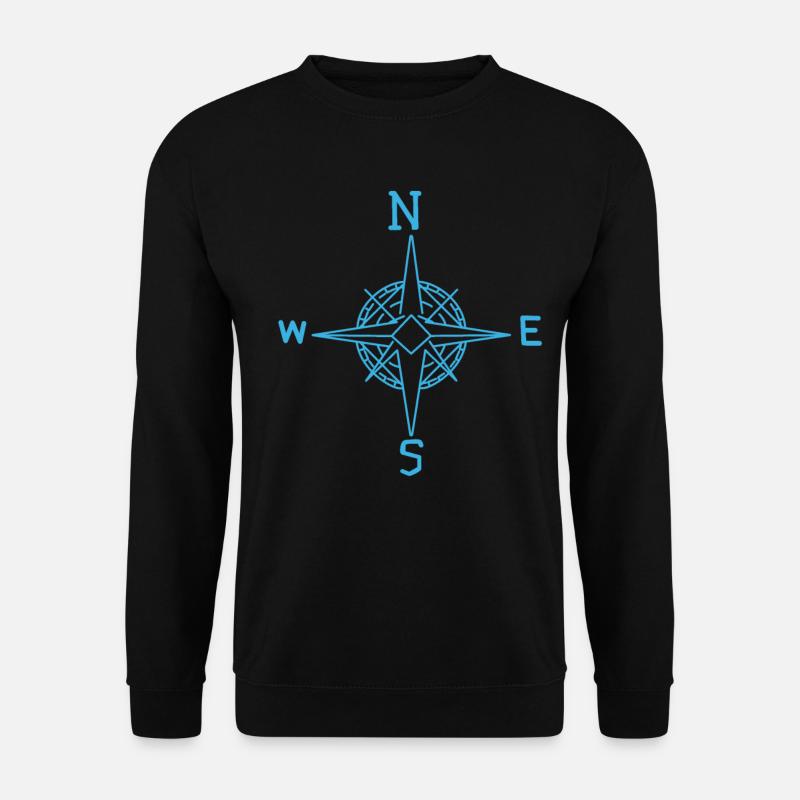 Windrose Nautik Seefahrt Meer Küste maritim Ahoi - Unisex Pullover - Schwarz