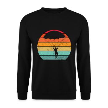 Parachute Vintage rétro cadeau - Sweat-shirt Unisexe - noir - Devant - Alina (178cm) & Michal (187cm)