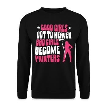 House Painter Decorator Female - Unisex Sweatshirt - black - Front - Alina (178cm) & Michal (187cm)