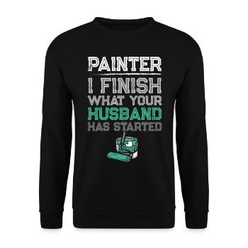 House Painter Decorator Painter I - Unisex Sweatshirt - black - Front - Alina (178cm) & Michal (187cm)