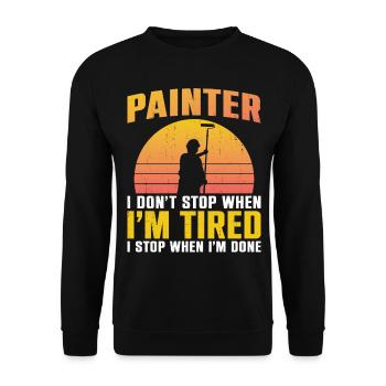 House Painter Decorator Retro - Unisex Sweatshirt - black - Front - Alina (178cm) & Michal (187cm)