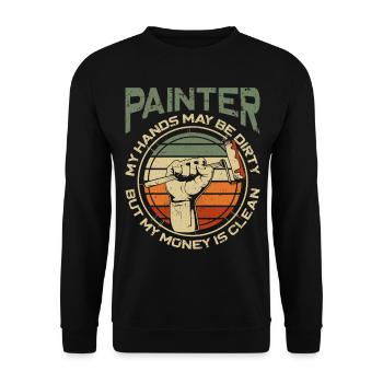 House Painter Decorator Retro - Unisex Sweatshirt - black - Front - Alina (178cm) & Michal (187cm)