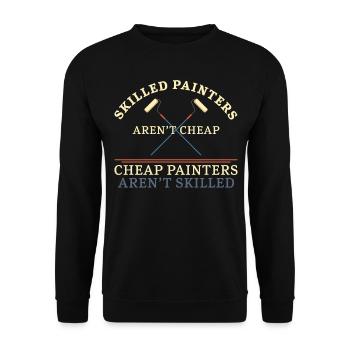 Peintre en bâtiment Décorateur qualifié - Sweat-shirt Unisexe - noir - Devant - Alina (178cm) & Michal (187cm)