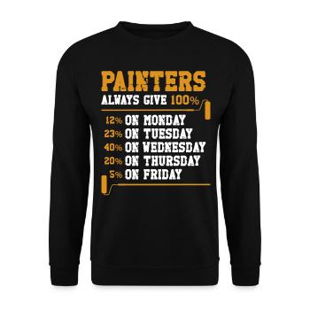 House Painter Decorator Painters - Unisex Sweatshirt - black - Front - Alina (178cm) & Michal (187cm)
