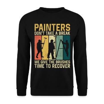 House Painter Decorator Retro - Unisex Sweatshirt - black - Front - Alina (178cm) & Michal (187cm)