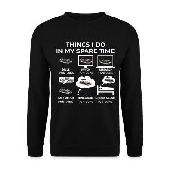 Things I Do in my Spare Time - Pontoons - Unisex Sweatshirt - black - Front - Alina (178cm) & Michal (187cm)