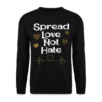 Verbreiten Sie Liebe statt Hass - Unisex Pullover - Schwarz - Vorne - Alina (178cm) & Michal (187cm)